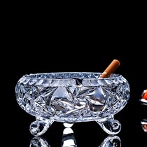 Crystal ashtray high-end office home living room advanced sense fashion modern simple personality trend anti-flying ash