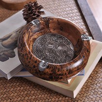 Thailand imported crafts special gifts solid wood carving personality retro ashtray decorative ornaments ashtray ashtray