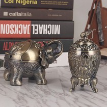 European personality elephant ashtray creative trend home living room high-end cute animal smoke cup with cover anti-fly ash