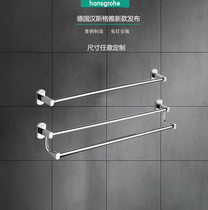 Hansgeja full copper wool towel rack toilet bath towel rack single pole bathroom hardware wall-mounted piece towel hanging free of punch