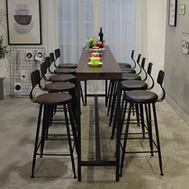 Nordic home bar table and chair combination chair solid wood long bar table Bar Cafe long table by wall window table