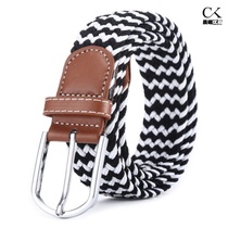 Belt womens Korean version canvas belt men and women pin buckle woven elastic elastic belt students all-match canvas belt