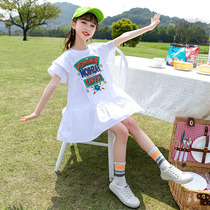Girls dress dress 2022 New Summer Korean version CUHK Girl little girl Ocean Trendy Princess Dress Child Dress