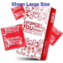 55mm Large Size Condoms Plus Size Natural Latex Penis Sleeve
