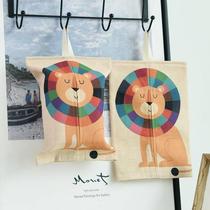 Cartoon fabric hanging paper towel set pumping paper bag bathroom kitchen living room paper towel bag cute tissue box