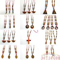 Special Price Sichuan Great Yi Ethnic Lacquer Color Drawing Handicraft National Style Ornament Pendant dog tooth necklace Liangshan