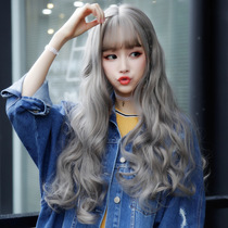 Yiwu factory fashion big wave Air banghai long curly hair realistic high temperature silk wig female chemical fiber headgear wig