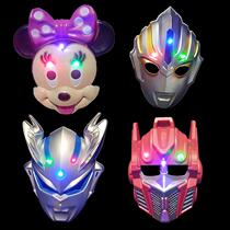 Halloween mask male and female children Luminous Cartoon Otto Racing Rabbit Spider Man Manro Mask Toy