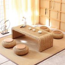 Japanese tatami tea table household small tea table solid wood small tea table Zen Japanese floating window balcony low table Kang combination