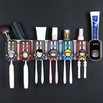 Put toothpaste toothbrush Cup shelf household family a family of four or three wall-mounted toilet rack lovers