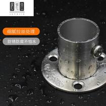 304 stainless steel flange seat clothes bar base high foot with cover wardrobe bar fixing fitting round tube 25 towel seat 1