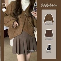 Winter coat women's net red explosions Hong Kong style retro irregular woven cotton warm cloth pleated overskirt