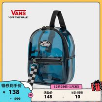 (New Year) Vans Van Ses official outlet White blue translucent checkerboard Womens Small backpack