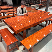Ba flower solid wood table log tea table boss desk conference table mahogany tea board tea table whole piece single board