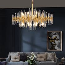 Postmodern light extravagant living-room full copper crystal bar chandelier modern minimalist restaurant bedroom atmosphere creative prototype room light