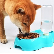 Dog supplies dog bowl dog bowl cat bowl dog bowl double bowl automatic drinking fountain teddy golden retriever pet