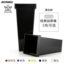 Golden Classic Black Thickened Import Material Ultra-Thick Plastic Fat Raised Flower Bucket Flowers Water Flower Shop Special Flower Silo