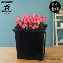 Style Flowers Bucket Floral Bucket Flowers Bucket Raised Flowers Flower Arrangements Bubble Fashion Plastic Buckets Stall with Black Big Flower Shop