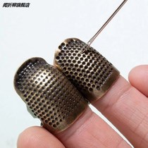 Home Thimble Fingerfinger Hand-stitched Cross Embroidered Top Needle thickened adjustable True copper finger Thimble Stirrup Sewing Tool