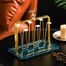 Creative Cup Rack Light Extravagant Glass Cup Drain Shelf Domestic Water Glass Shelf Living Room Containing Rack Rust-proof Iron Art Tray