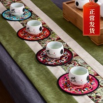 Chinese Wind Characteristics Embroidered Cloth Art Embroidery Thermal Insulation Cup Mat Foreign Affairs Overseas Delivery Old Foreign Folk Craft Small Gift
