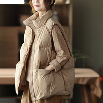 Ann stepped down cotton suit waistcoat for women 2021 autumn and winter Korean version loose and warm fashion vest Kanshoulder waistcoat short