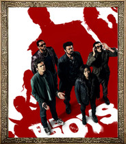 US Drama Black Gown Picket Team 1-2 Season the Boys Gang Black Jersey Squad UK Propaganda Painting