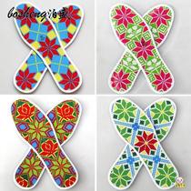 2021 New figure cross embroidered insole semi-finished products handself embroidered with simple printed embroidered two-line mens women