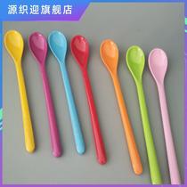 Dense Amine Spoon Long Handle Plastic Spoon Stir Spoon Imitation Porcelain Small Spoon Commercial Spoon Wine Spoon Catering Cute Bar