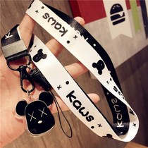 Mobile phone lanyard hanging neck high-end belt chain strong and durable womens model does not strangle the neck mobile phone case Messenger can carry the back sling