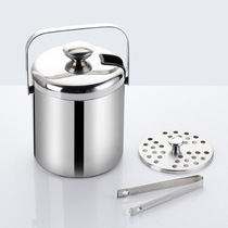 Stainless steel 304 material double-layer ice bucket portable with lid beer champagne bucket bar red wine bucket office