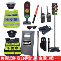 Childrens Traffic Police Conserve Reflective Horse Chia Role-playing Equipped Traffic Light Toy Officer Boy Minor Traffic Police Uniform