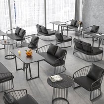 Brief Iron Art Sofa Modern Round Table Industrial Wind Reception Area Office Tennis Red Negotiate Hotel Sofa and chairs Composition