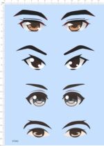 97082 Full-page rubber handsome gouba doll handle clay eye sticker model custom ordering