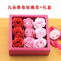 Manufacturer Wholesale Birthday Gift soap Rose Valentines Day gift to girlfriend Romantic Festival 9 Gift Boxes