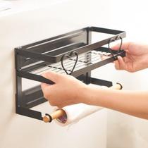 Kitchen shelf refrigerator magnetic suction wall hanger shelf shelf shelf seamware microwave conditioner