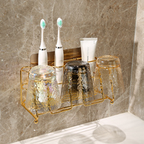 Toilet Light Lavish Electric Toothbrush Shelve Cup Toothbrushing Cup Toothbrushing Cup Family Wash Suit Wall-mounted Free