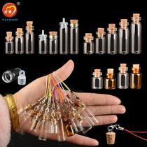 Tears Collection Bottle Cute Mini Pendant Glass Small Sign Wood Stopper Wish Drifted Seal With Lid Pendant Tide Necklace