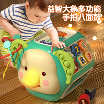 Baby toys 0-1 years old early education hexahedron puzzle 2 hand clapping drums for children over 6 months old music clapping baby