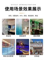 Glass brick network red ultra-white hollow ice crystal brick partition wall double side partition wall crystal brick ripple ice cloud