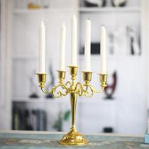 European and American style wax candleholder silver white five heads Western dining hotel Home Wedding Light Evening Hall Table Decorations Hem