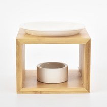 Bamboo Wood Essential Oil Lamp Incense Stove Creative Incense Stove Candle Holder household candle plus Wet Ceramic Lavender Lamp Holder Decoration Pendulum