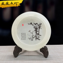 Jade ashtray Creative swing piece Living room office Custom lettering logo Practical desktop Smoke cylinder Business Gift
