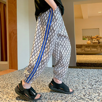 Boy pants Summer thin trousers Long pants Ocean Grand Scout Street Fried Street Mosquito pants handsome and trendy children casual 90% pants