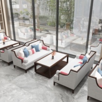 New Chinese sales office Department talks about sofa Modern light extravaganza Relax Area Cassetto Reception Desks and chairs Combined furniture