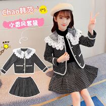 Fried Street Children Clothing Girl Suit Winter 2021 New Girl Net Red Trendy Korean Ensemble Children Foreign Air Suit Skirt Tide