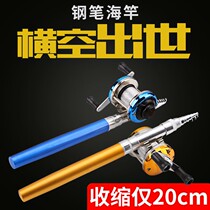 1 55 m pen-style fishing rod ice fishing rod portable mini 20cm fishing rod fish wheel throwing pole suit fishing gear
