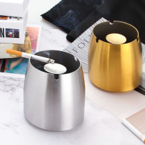 Stainless steel ashtray large ashtray creative fly ash belt cover household Bar cafeteria personality trend