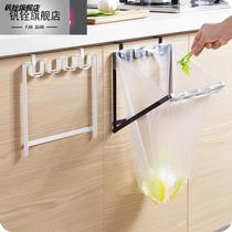 Cabinet door back type garbage bag rack plastic bag containing shelf kitchen foldable trash can hanger hanging bracket