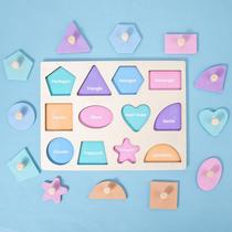 Montenegro Macaron Geometric Mounted Wooden Magnetic Puzzle Cognitive Payment for Children Intelligent Development Toys